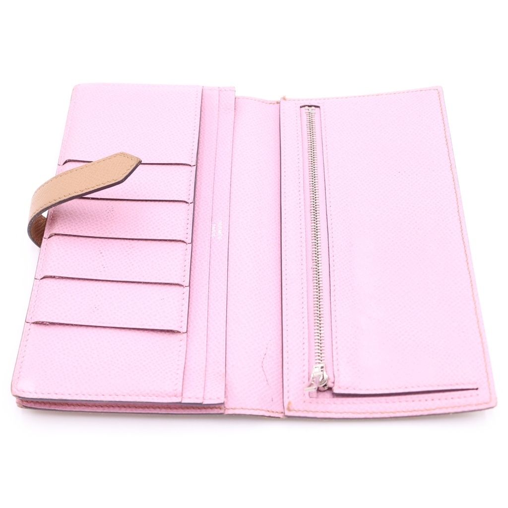 Hermes Bearn Souffle Bicolor Wallet Brown Pink Chai — view 5