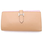 Hermes Bearn Souffle Bicolor Wallet Brown Pink Chai