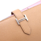 Hermes Bearn Souffle Bicolor Wallet Brown Pink Chai — view 4