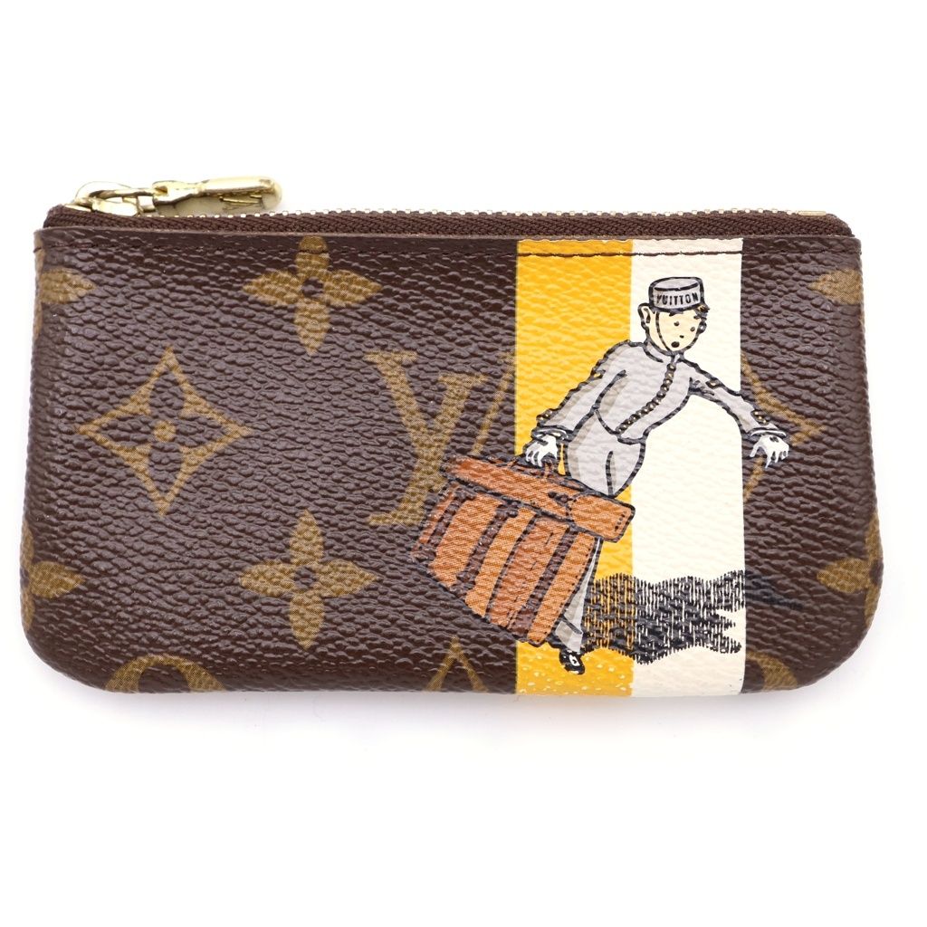 Louis Vuitton Monogram Pochette Cles NM Brown Leather Coin Case