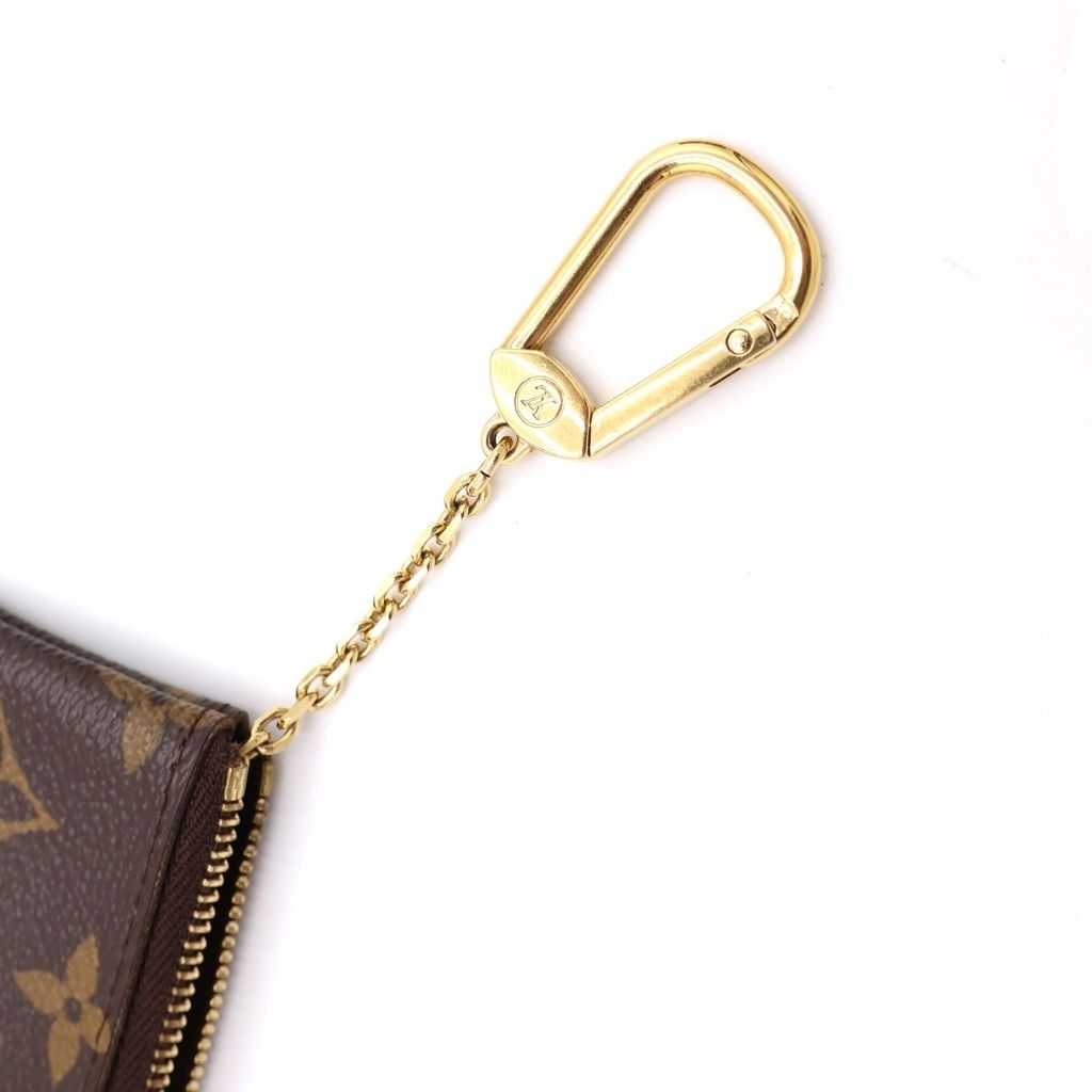 Louis Vuitton Monogram Pochette Cles NM Brown Leather Coin Case — view 6