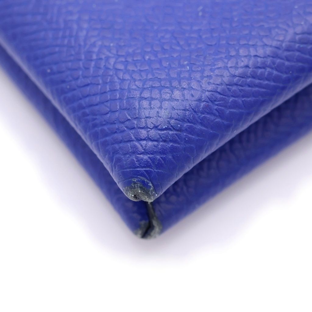 Hermes Calvi Coin Case Pouch Epsom Blue Electric — view 4