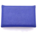 Hermes Calvi Coin Case Pouch Epsom Blue Electric