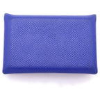Hermes Calvi Coin Case Pouch Epsom Blue Electric