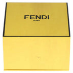 Fendi FF Logo Zucca Pattern Silver Bangle Bracelet — view 6