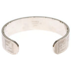 Fendi FF Logo Zucca Pattern Silver Bangle Bracelet — view 2