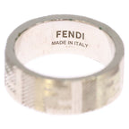 Fendi FF Logo Zucca Pattern Ring Silver — view 5