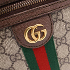 Gucci GG Supreme Sherry Line Leather Ophidia Mini Messenger Bag Beige Ebony — view 6