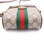 Gucci GG Supreme Sherry Line Leather Ophidia Mini Messenger Bag Beige Ebony — view 4