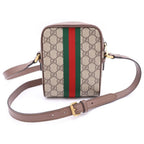 Gucci GG Supreme Sherry Line Leather Ophidia Mini Messenger Bag Beige Ebony — view 2