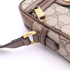 Gucci GG Supreme Sherry Line Leather Ophidia Mini Messenger Bag Beige Ebony — view 7