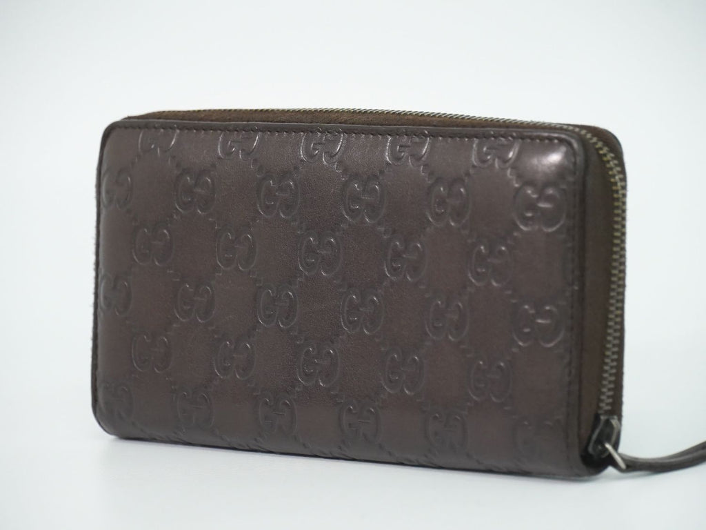 Gucci Guccissima Leather Zip Around Wallet Brown — view 2