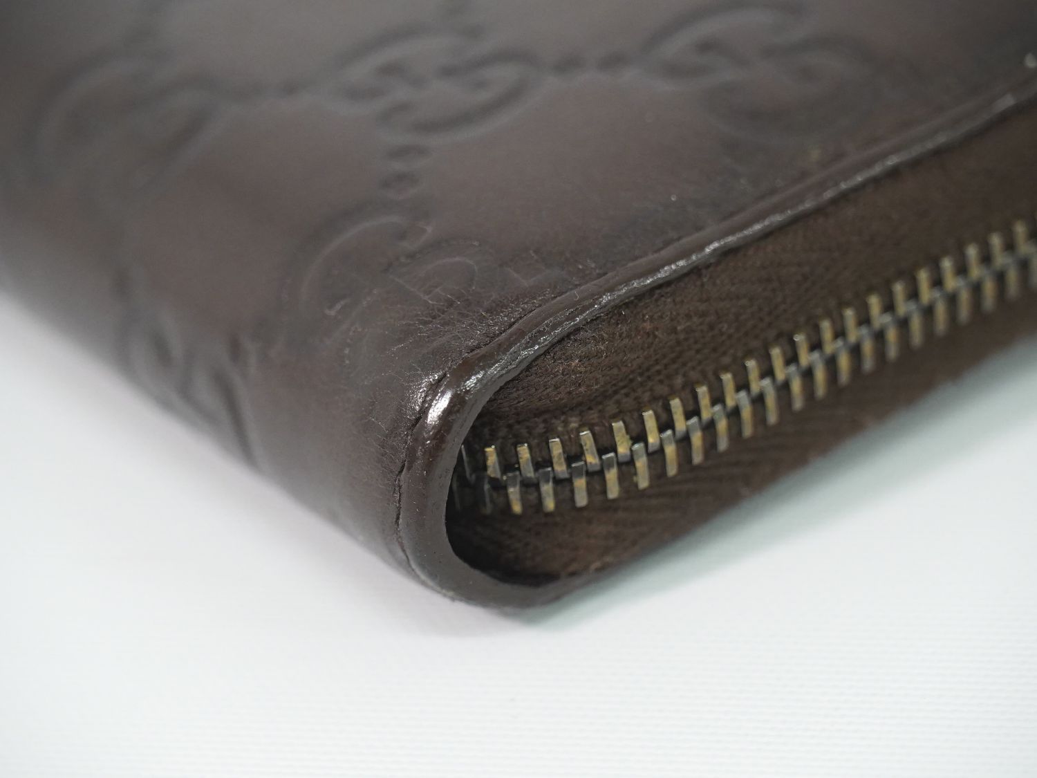 Gucci Guccissima Leather Zip Around Wallet Brown — view 7