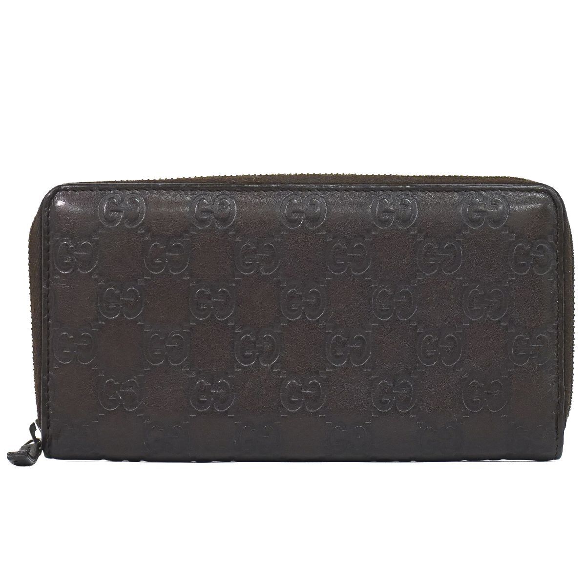 Gucci Guccissima Leather Zip Around Wallet Brown