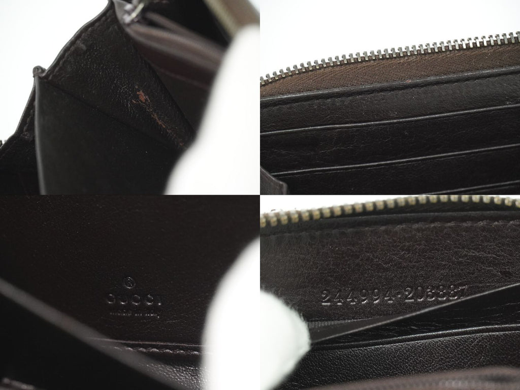 Gucci Guccissima Leather Zip Around Wallet Brown — view 9