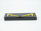 Fendi Bugs Monster Eye Motif Wallet Leather Black Yellow — view 3