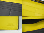 Fendi Bugs Monster Eye Motif Wallet Leather Black Yellow — view 9