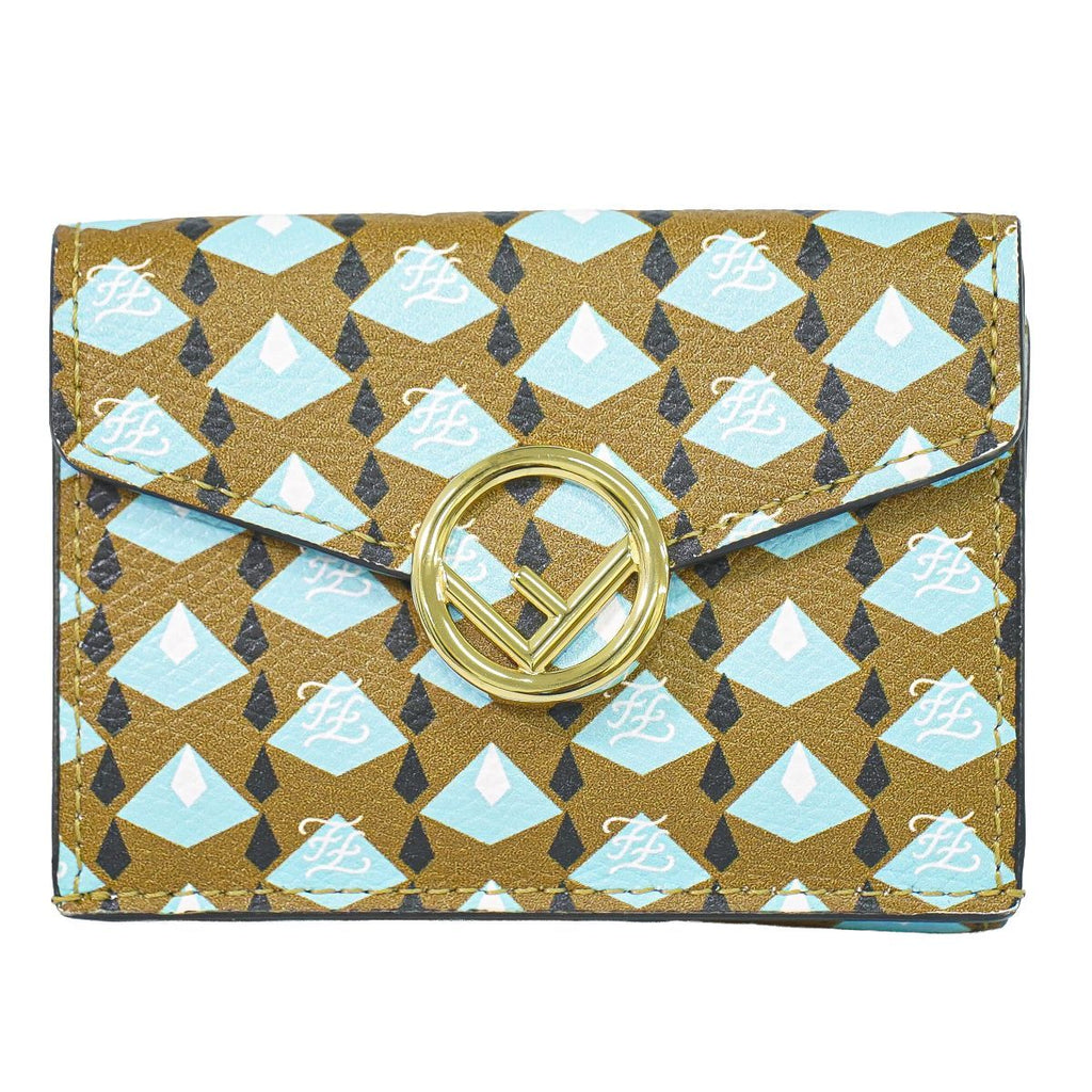 Fendi Is Trifold Wallet Compact Leather Multicolor