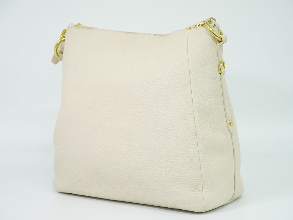 Prada Vitello Daino Leather Shoulder Bag Tote Ivory — view 2