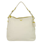 Prada Vitello Daino Leather Shoulder Bag Tote Ivory