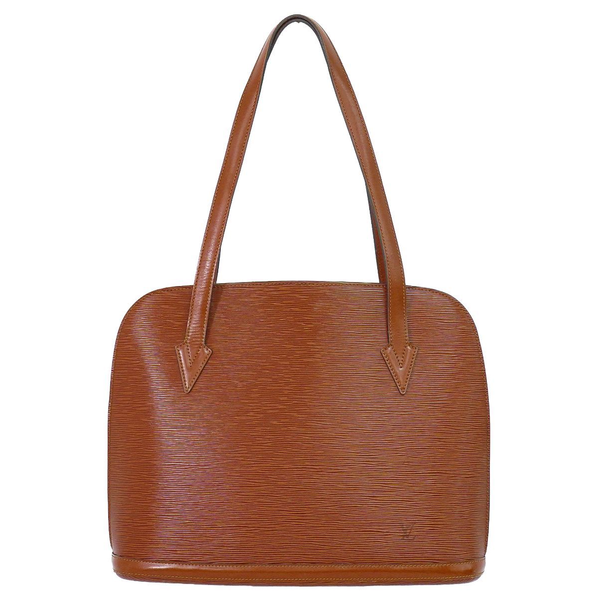 Louis Vuitton LV Lussac Epi Leather Shoulder Bag Tote Brown