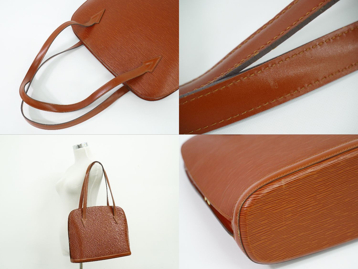Louis Vuitton LV Lussac Epi Leather Shoulder Bag Tote Brown — view 6