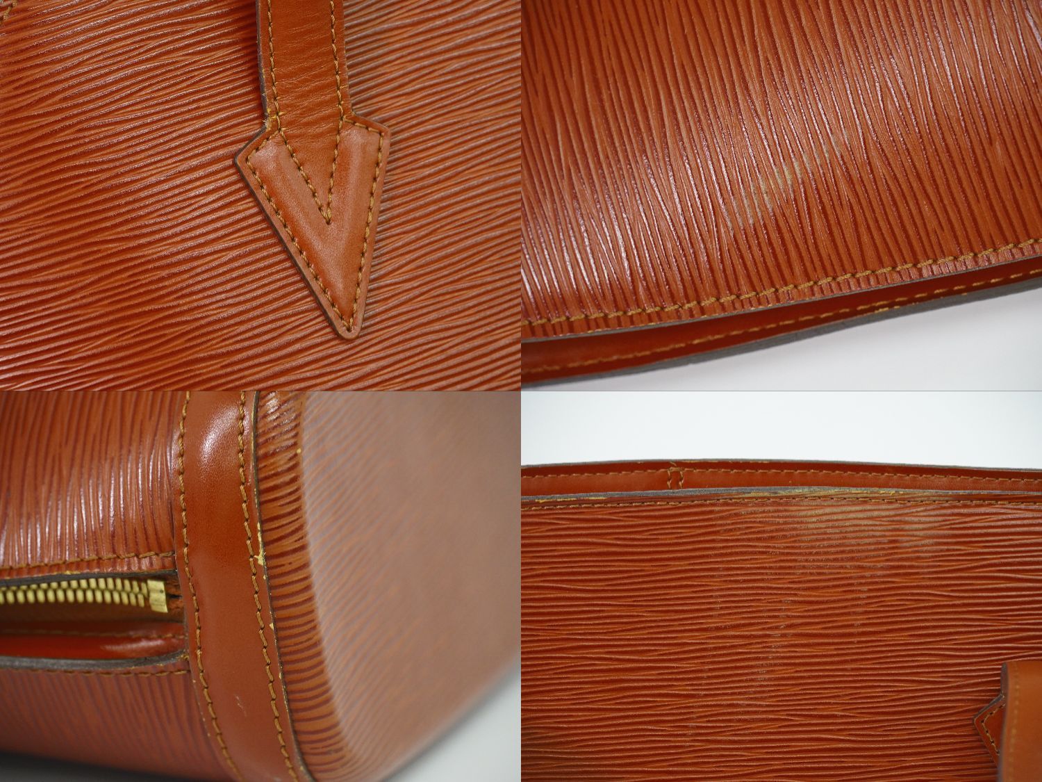 Louis Vuitton LV Lussac Epi Leather Shoulder Bag Tote Brown — view 7