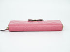 Gucci Guccissima Leather Zip Around Wallet Pink — view 3