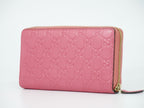 Gucci Guccissima Leather Zip Around Wallet Pink — view 2