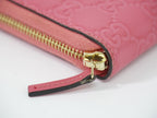 Gucci Guccissima Leather Zip Around Wallet Pink — view 6