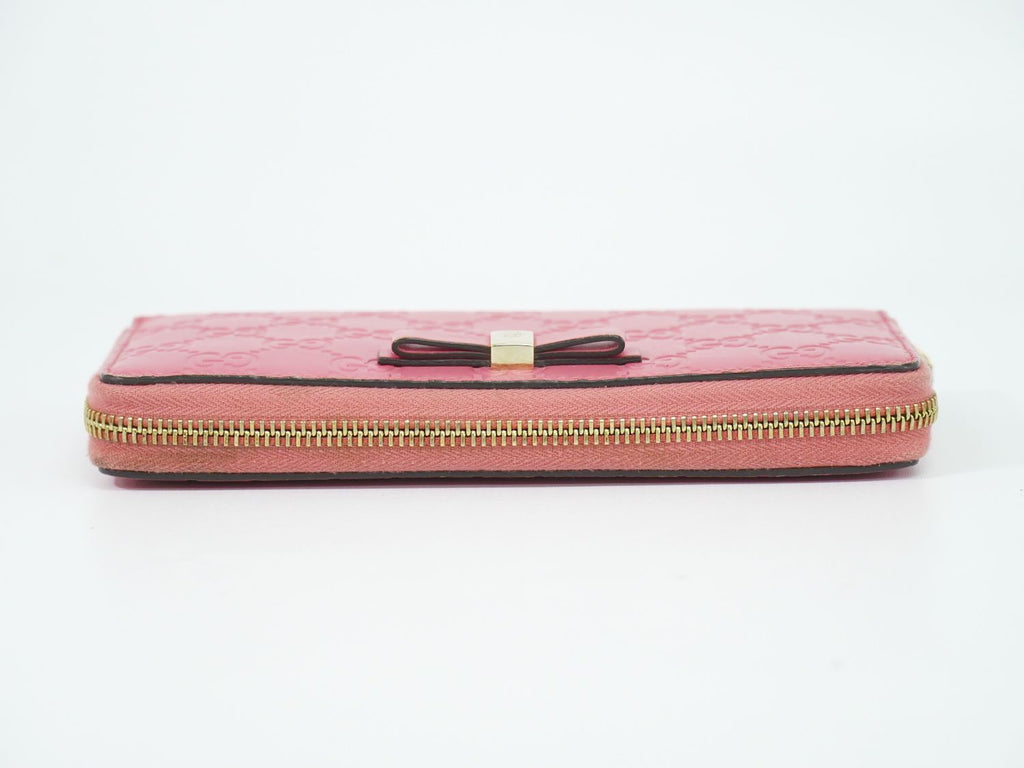 Gucci Guccissima Leather Zip Around Wallet Pink — view 5
