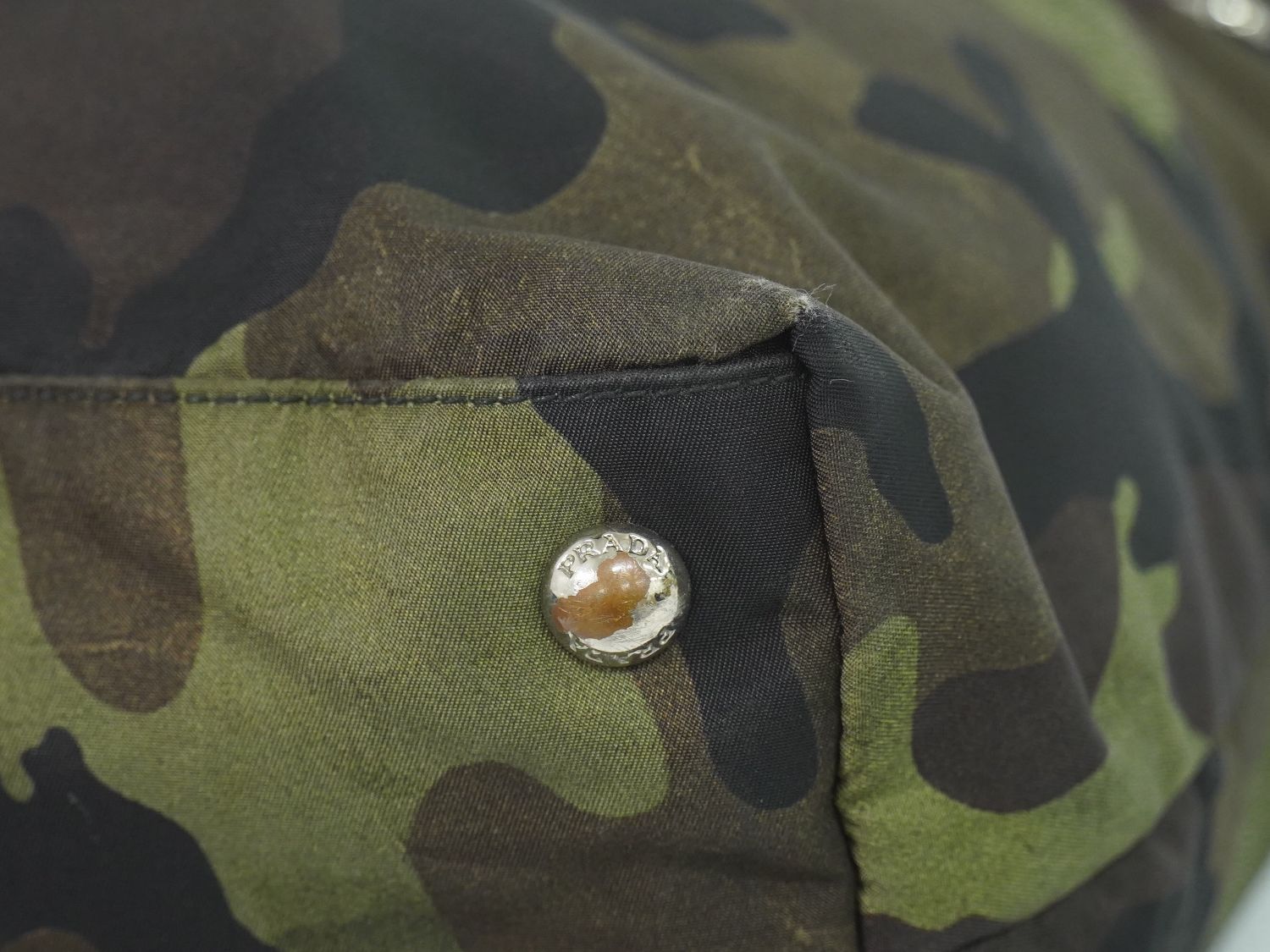 Prada Camouflage Shoulder Bag Tote Nylon Khaki — view 7