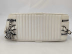 Chanel Shoulder Bag Boy White Lambskin Quilted CC Logo Chain Gunmetal Coco — view 4