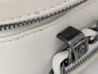 Chanel Shoulder Bag Boy White Lambskin Quilted CC Logo Chain Gunmetal Coco — view 6