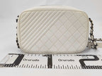 Chanel Shoulder Bag Boy White Lambskin Quilted CC Logo Chain Gunmetal Coco — view 2