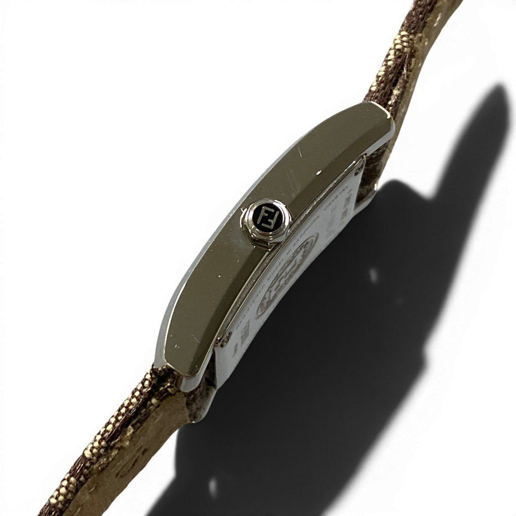 Fendi Watch Zucchino Square Brown Leather — view 9