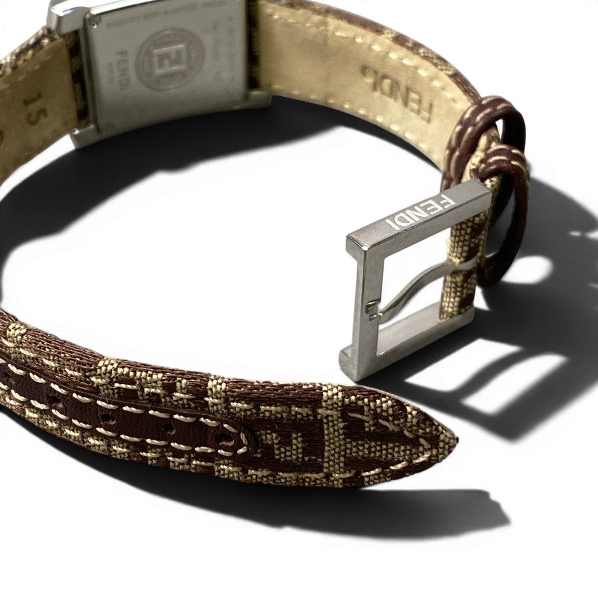 Fendi Watch Zucchino Square Brown Leather — view 7
