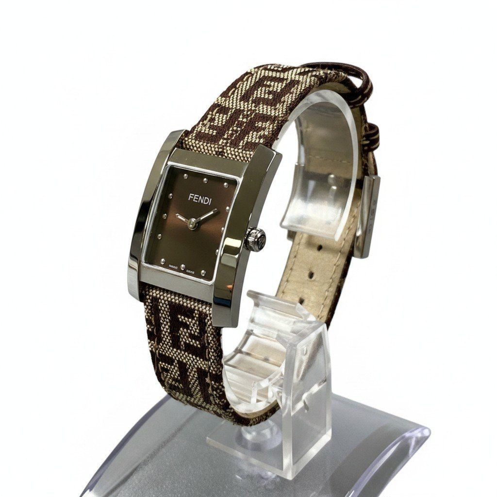 Fendi Watch Zucchino Square Brown Leather — view 2