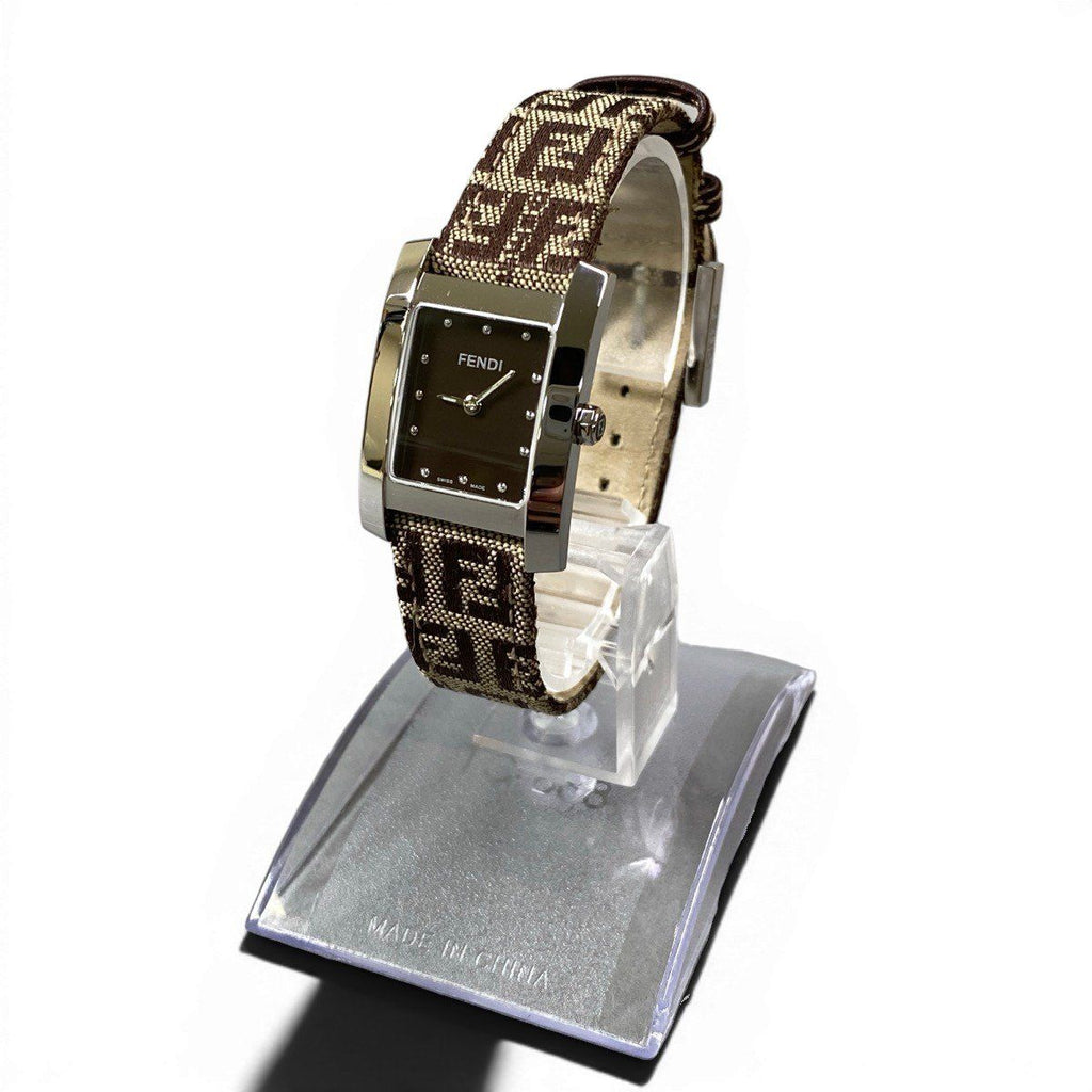 Fendi Watch Zucchino Square Brown Leather — view 3