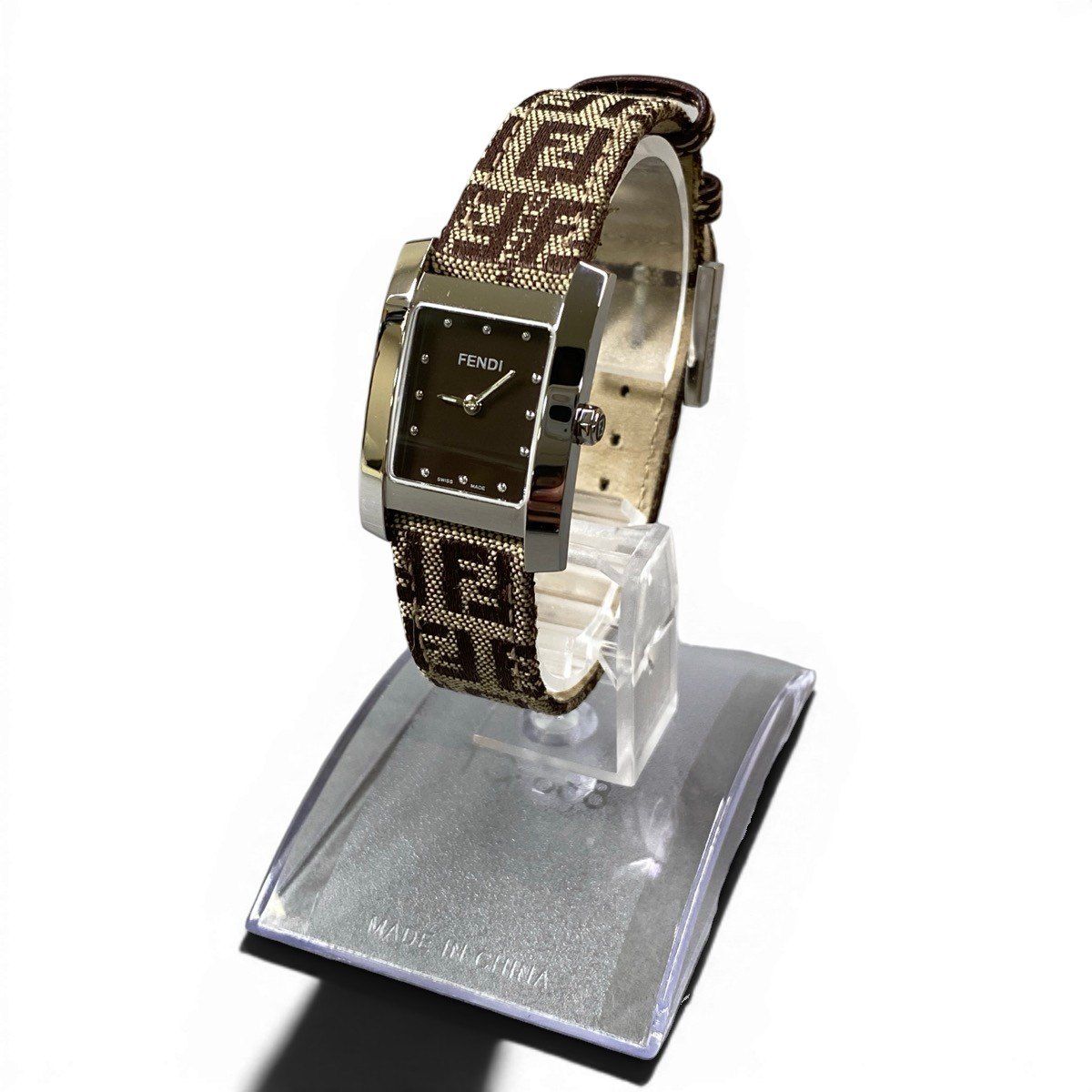Fendi Watch Zucchino Square Brown Leather — view 3