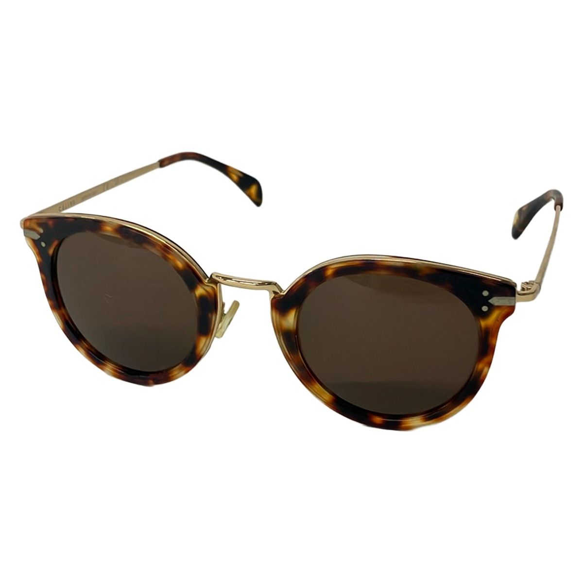 Celine Sunglasses S Dark Brown Gold Multi Eyewear