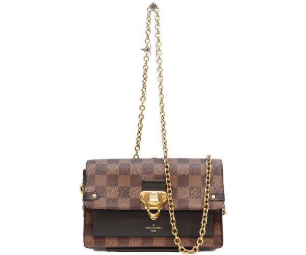 Louis Vuitton Damier Portefeuille Vavin Chain Wallet Shoulder