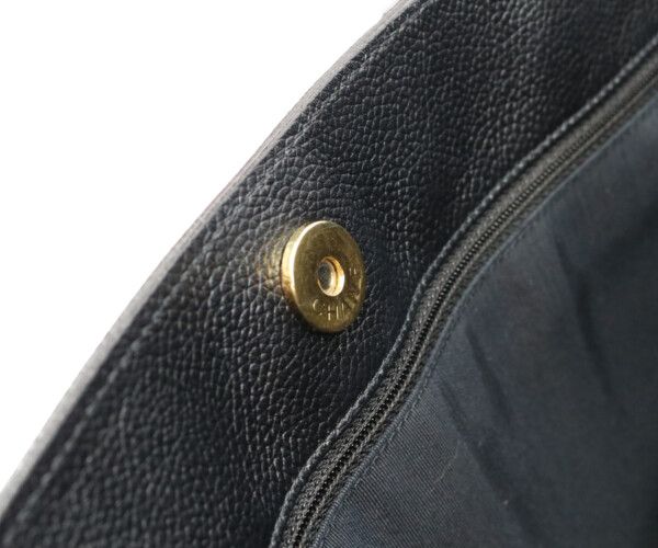 Chanel Black Grained Calf Gold 2-Way Executive Tote — view 9