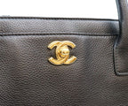 Chanel Black Grained Calf Gold 2-Way Executive Tote — view 6