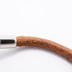 Hermes Bracelet Jumbo Hook Gold Plated Leather Silver Brown — view 9