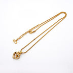 Dior Necklace CD Logo Heart Motif Gold Plated Rhinestone — view 3