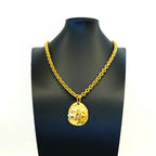 Chanel Necklace Vintage CC Logo Quilted Gold Plated — view 6