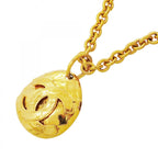 Chanel Necklace Vintage CC Logo Quilted Gold Plated