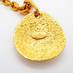 Chanel Necklace Vintage CC Logo Quilted Gold Plated — view 5