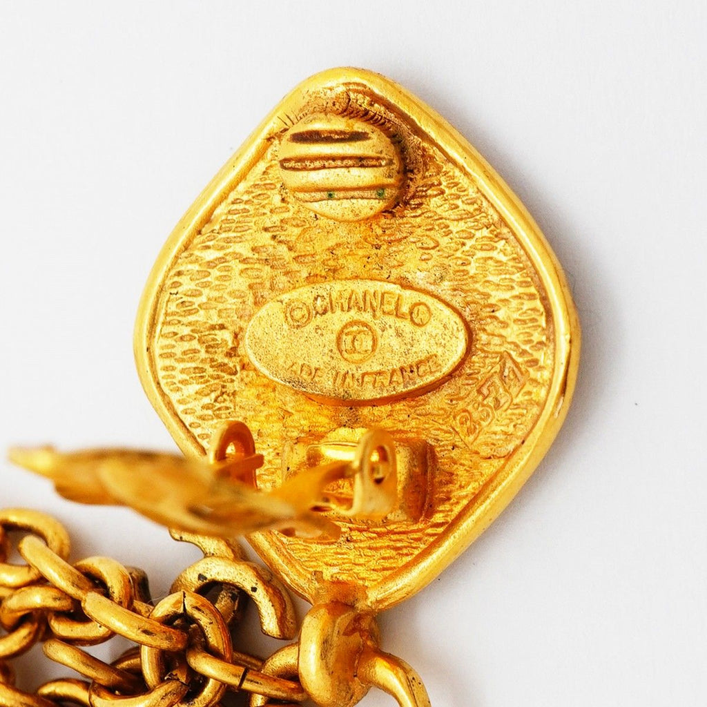 Chanel Earrings Vintage CC Logo Gold Plated — view 4